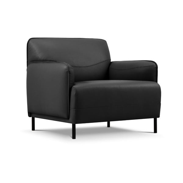 Тъмносив кожен фотьойл Neso - Windsor & Co Sofas