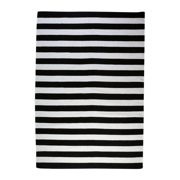Vlněný koberec Geometry Stripes Black & White, 200x300 cm