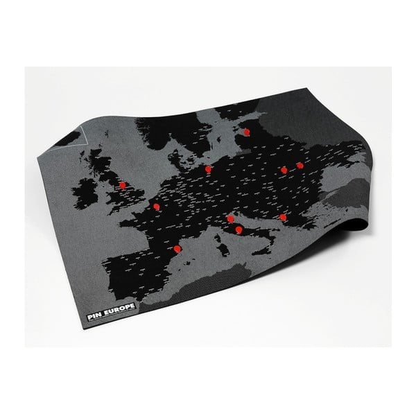 Черна стенна карта на Европа Pin World, 100 x 80 cm Pin Europe - Palomar