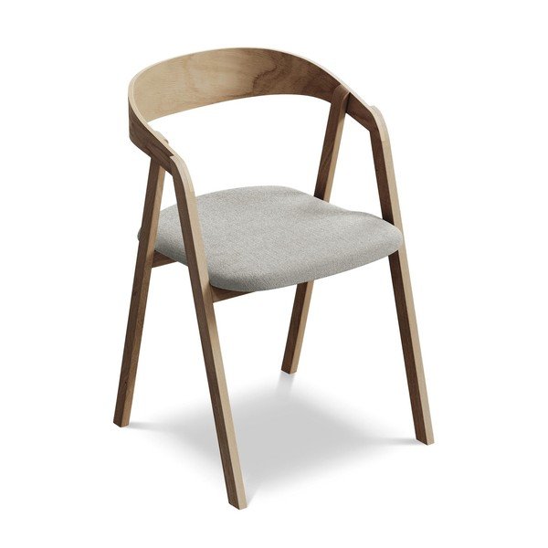 Светлосив трапезен стол от масивна дървесина Erika – Makamii