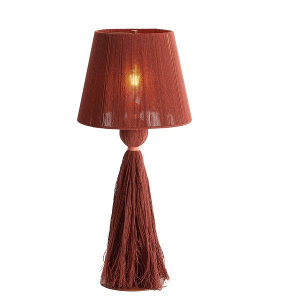 Настолна лампа в тухлен цвят с текстилен абажур (височина 58 cm) Espino – Light & Living-image-2