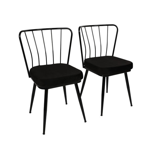 Черни метални трапезни столове в комплект от 2 броя Yildiz - Kalune Design-image-4