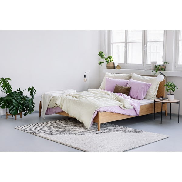 Двойно спално бельо от измит памук в цвят слонова кост , 200 x 200 cm - Bonami Selection-image-3