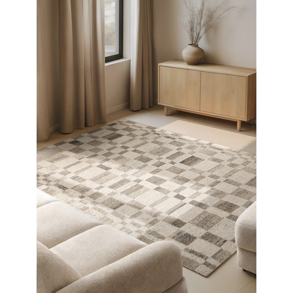 Кремав ръчно изработен вълнен килим 200x300 cm Boho 1.0 Structa – Vikosa-image-1