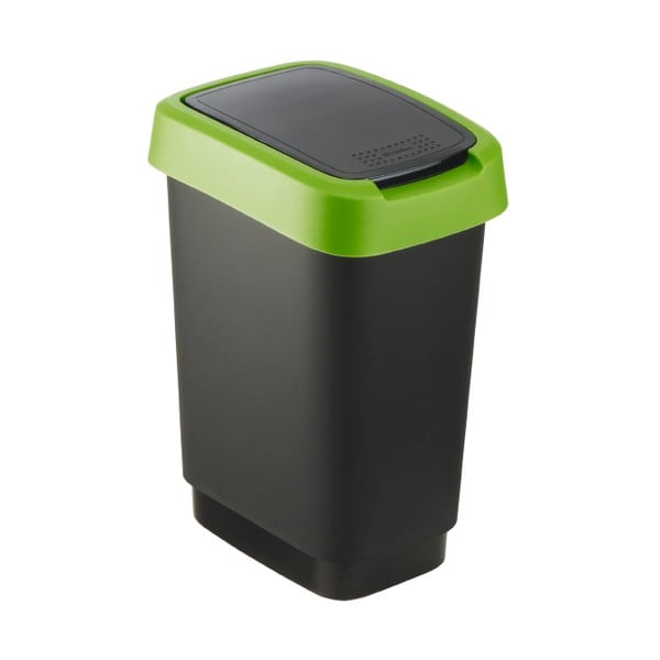 Зеленочерна кофа за отпадъци от рециклирана пластмаса 10 L Twist - Rotho