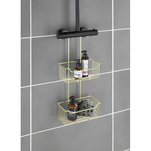 Висящ рафт за баня от неръждаема стомана в златист цвят Milo – Wenko-image-1