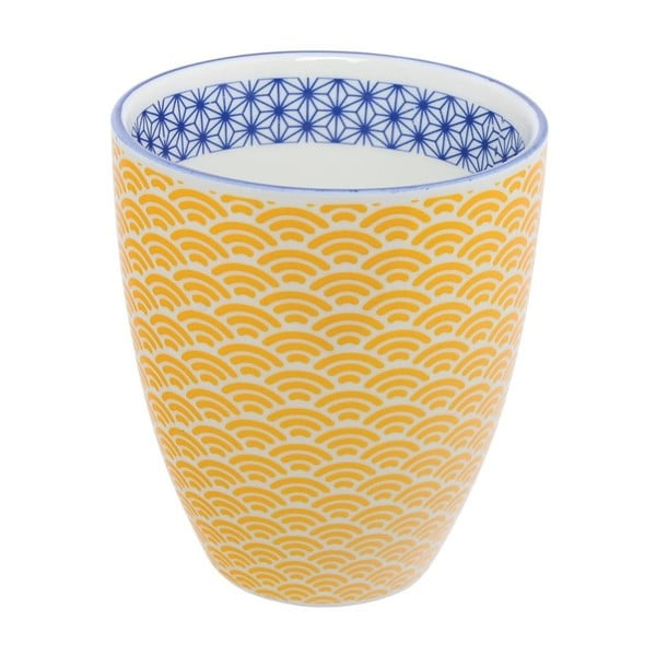 Žlutomodrý porcelánový hrnek na čaj Tokyo Design Studio Wave