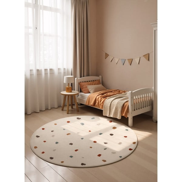Кремав детски килим ø160 cm Funny Dots – Hanse Home-image-1