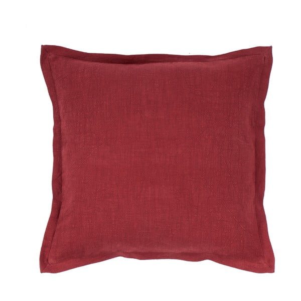 Виненочервена възглавница с лен , 45 x 45 cm - Tiseco Home Studio