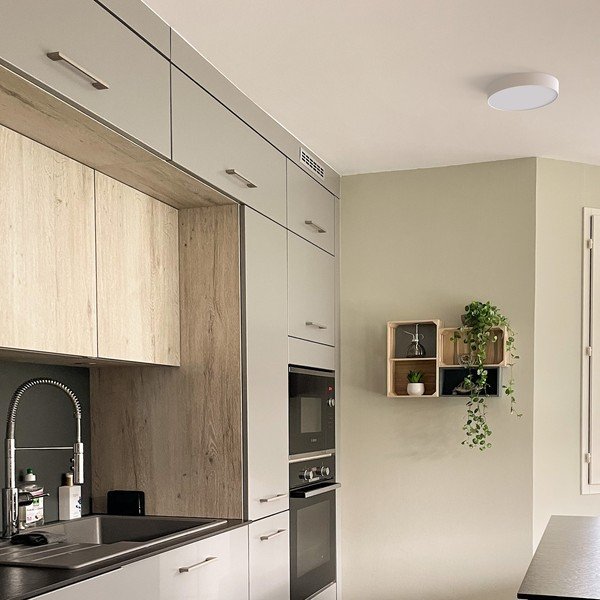 Бяла лампа за таван , ø 13,5 cm Rond - SULION-image-4