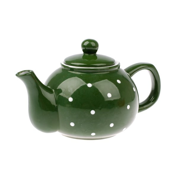 Зелен керамичен чайник Dots, 1 л - Dakls