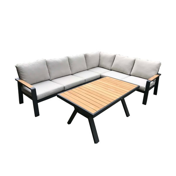 Сив алуминиев градински комплект за отдих за 5 души Rotterdam – Rojaplast-image-2