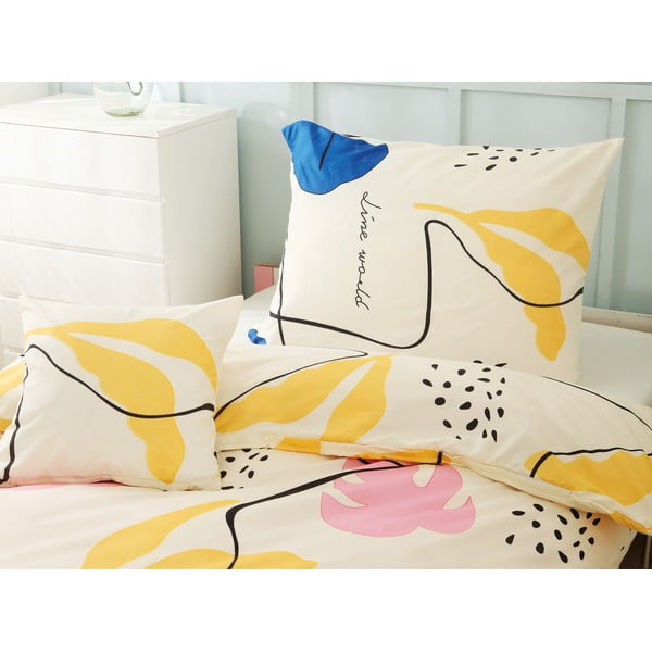 Жълто спално бельо за единично легло от микросатен, 3 части 140x200 cm Sophia - My House-image-1