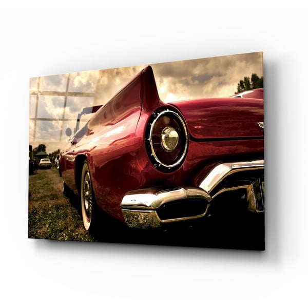 Стъклена картина Chevrolet, 110 x 70 cm Red Chevrolet - Insigne