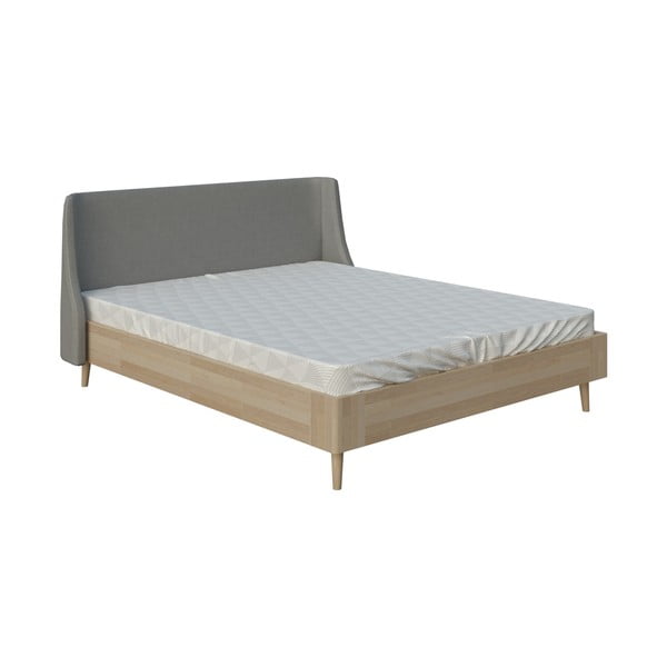 Сиво двойно легло , 180 x 200 cm Lagom Side Wood - ProSpánek