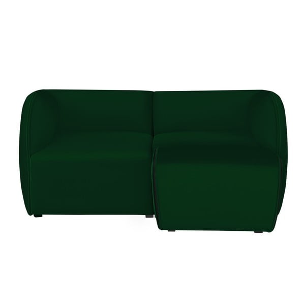 Zelená modulová dvoumístná pohovka s lenoškou Norrsken Ebbe