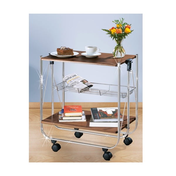 Мобилна маса за сервиране Сервиране орех Deluxe - Wenko-image-1