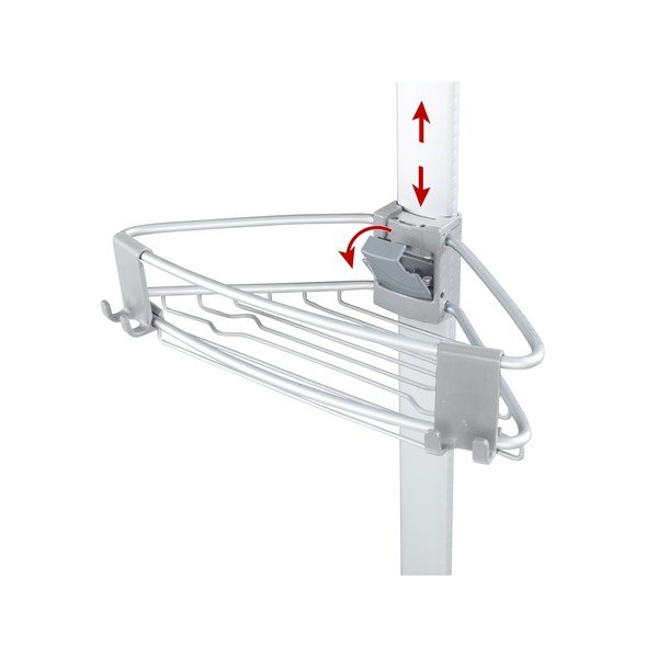 Телескопичен алуминиев рафт за баня в матово сребрист цвят Purio – Wenko-image-4