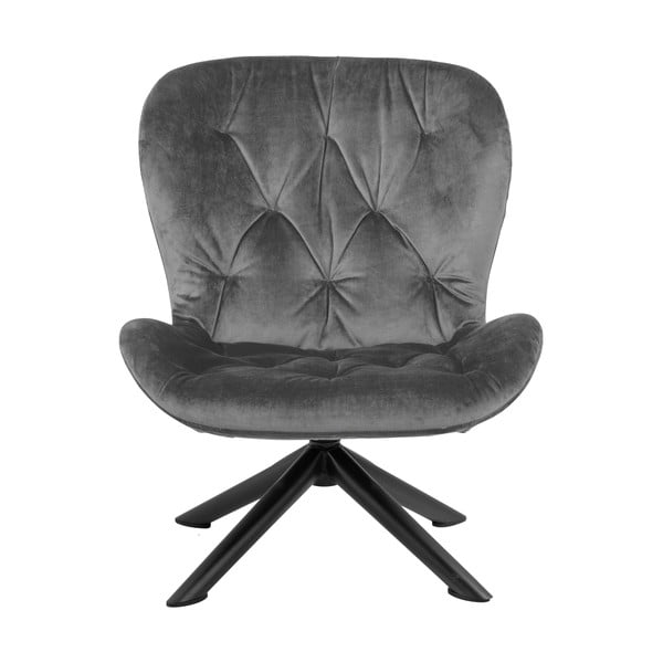 Кресло от сиво кадифе Batilda - Actona-image-2