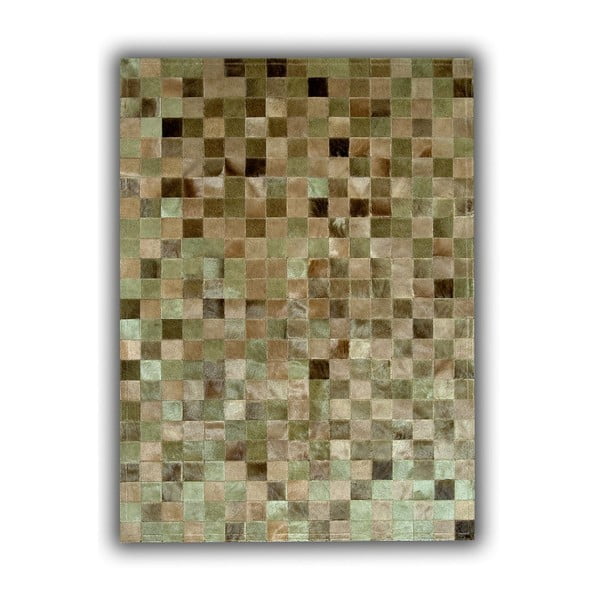 Koberec z pravé kůže Green Multi, 150x210 cm