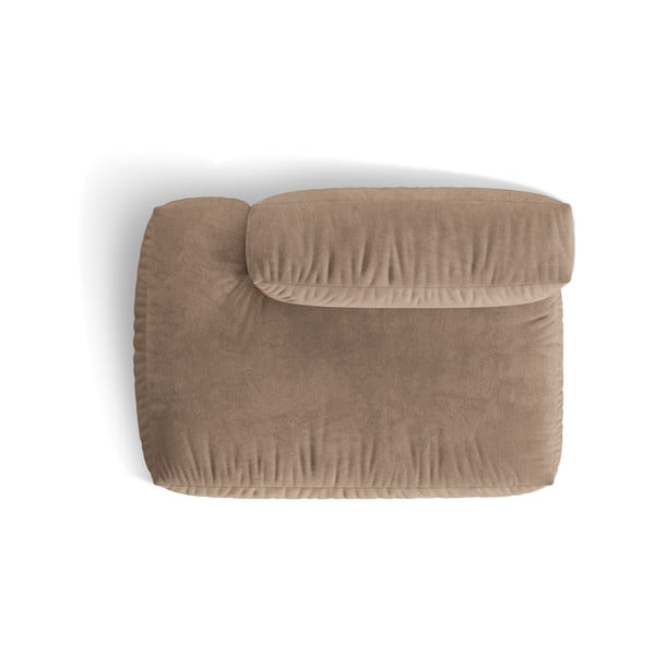 Светлокафяв кадифен модул за диван (ляв ъгъл) Martina – Micadoni -image-3