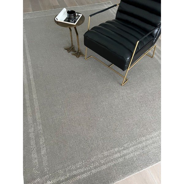 Антрацитен вълнен килим 133x190 cm Calisia M Grid Rim – Agnella-image-1