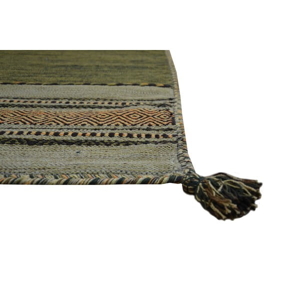 Зелено-кафяв памучен килим , 60 x 240 cm Antique Kilim - Webtappeti-image-2