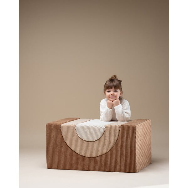 Кафяво велурено игрище от пяна 75x49x37 cm Rainbow Montessori – Wigiwama-image-3