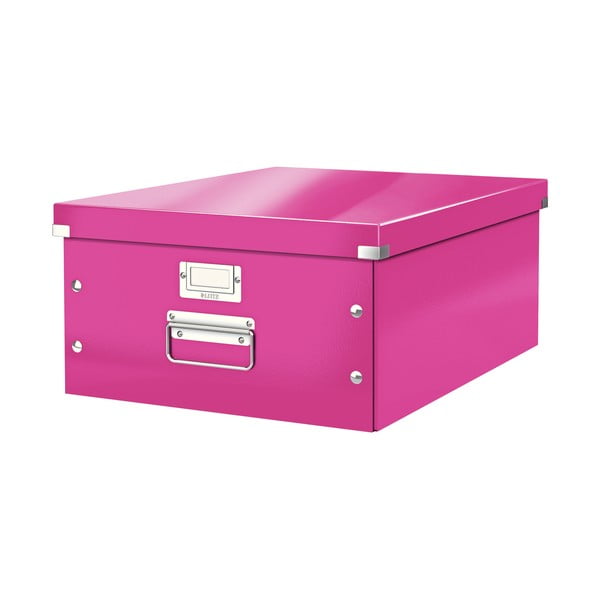 Розова картонена кутия за съхранение с капак 37x48x20 cm Click&Store – Leitz
