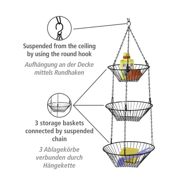 Метална висяща кошница за плодове Trio – Wenko-image-3