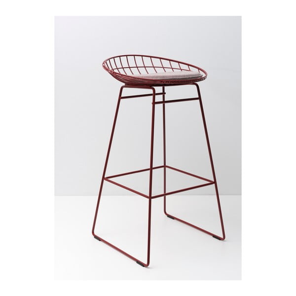 Červená drátěná stolička s podsedákem Pastoe, 75 cm