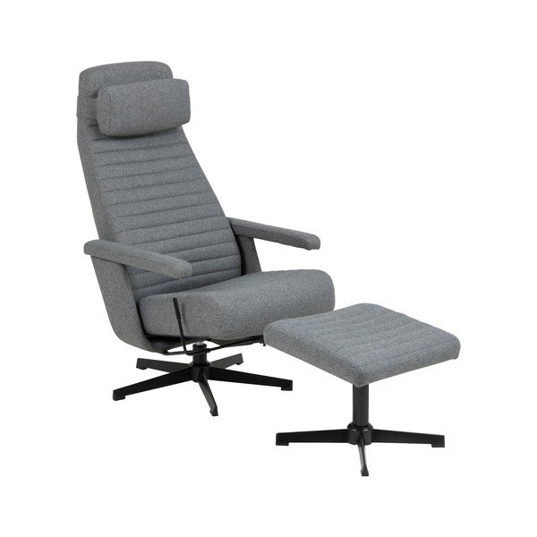 Тъмно сиво кресло с облегалка за крака Tranby - Actona-image-2