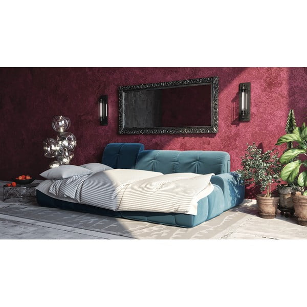 Тъмно синьо кадифено ъглово канапе Devichy , ляв ъгъл Tous - devichy-image-1