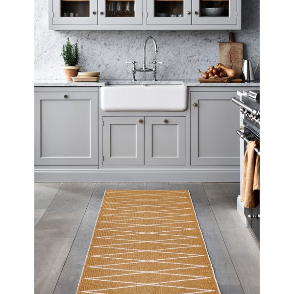 Пътека за открито и закрито в цвят жълта охра 70x240 cm Max Ochre – Pappelina-image-4