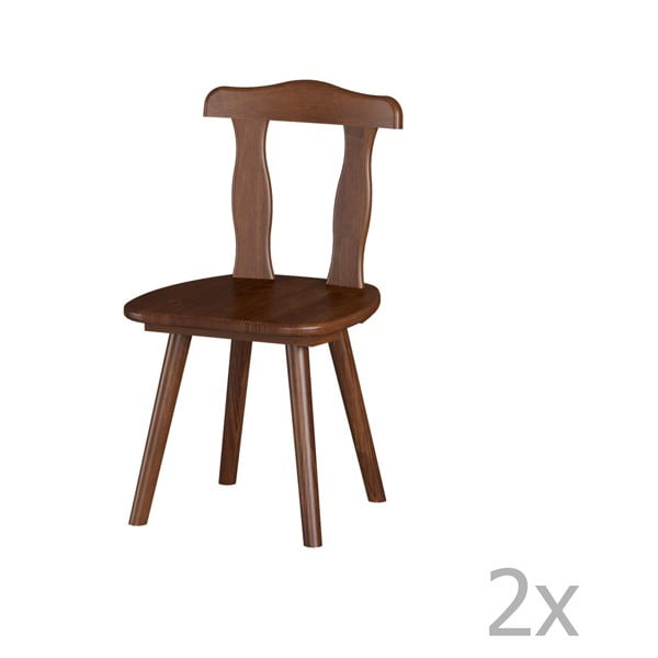 Комплект от 2 трапезни стола от масивна борова дървесина Aosta - Interlink