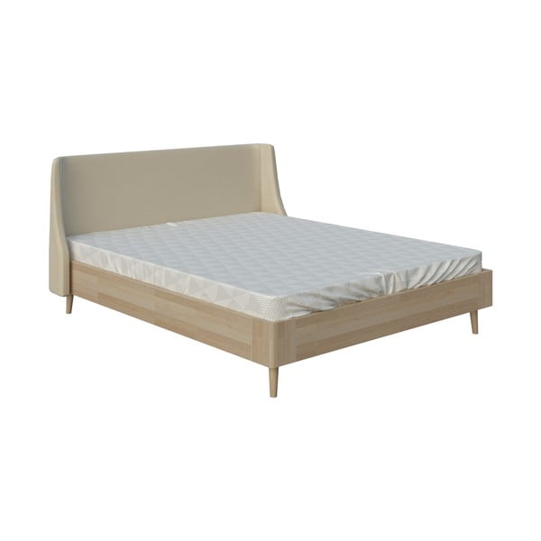 Бежово двойно легло , 140 x 200 cm Lagom Side Wood - ProSpánek