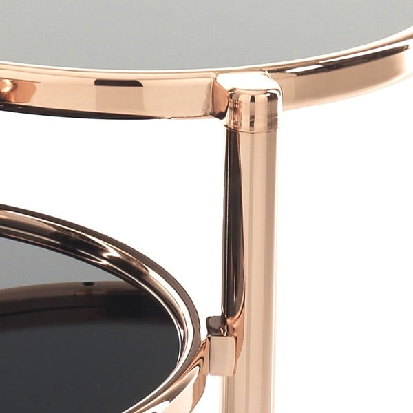 Въртяща се масичка за кафе от мед с черен плот , ⌀ 50 cm Tree Rings Cooper - Tomasucci-image-3