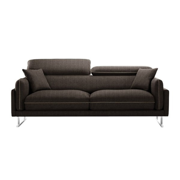 Кафяв триместен диван с кафява тапицерия от орех Gigi - L'Officiel Interiors