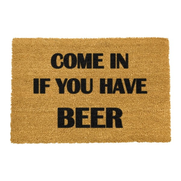 Изтривалка от естествен кокос Ела пак и донеси бира, 40 x 60 cm Come again and bring beer - Artsy Doormats