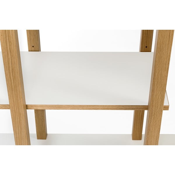 Бяла етажерка за книги от дъб 90x210 cm Newbury - Woodman-image-1