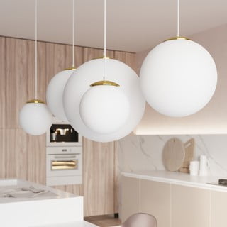 Висящо осветително тяло златно със стъклен абажур ø 30 cm Cezab – Nice Lamps