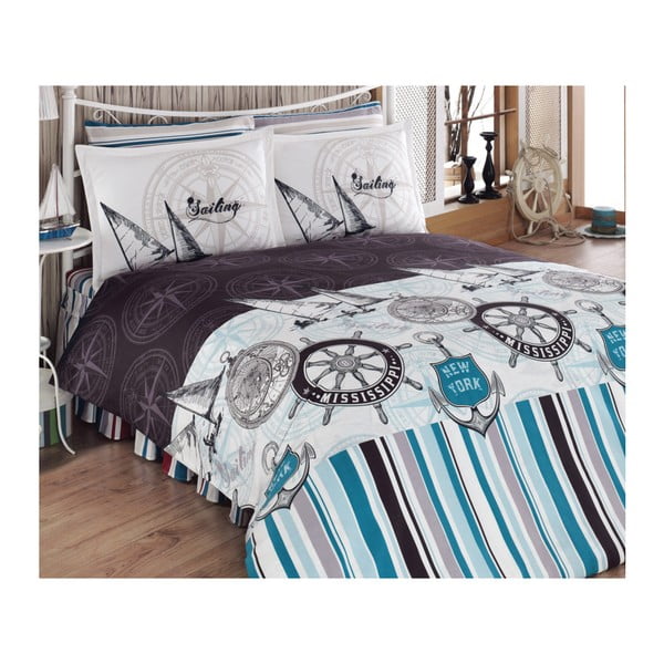 Комплект памучни чаршафи и спално бельо Karuma, 160 x 220 cm - Unknown
