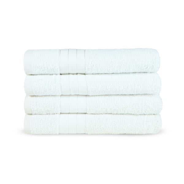 Бели памучни кърпи в комплект 4 бр. от тери 50x100 cm – Good Morning