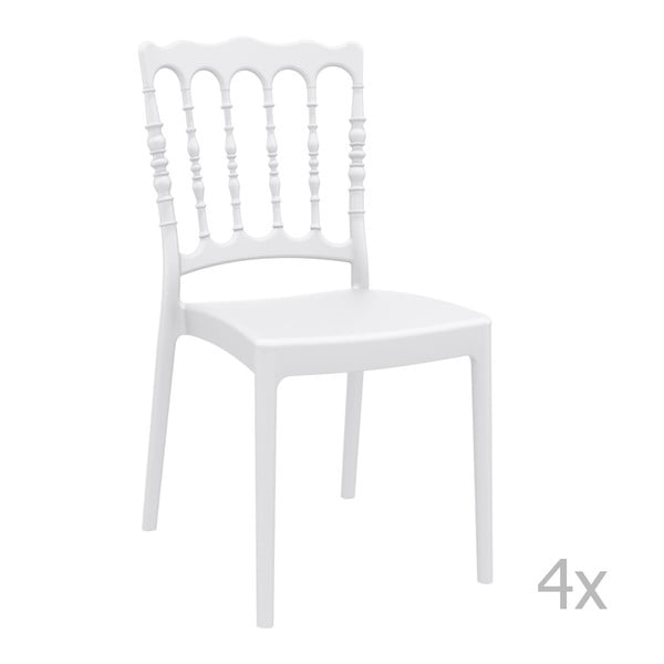 Sada 4 bílých zahradních židlí Resol Napoleon