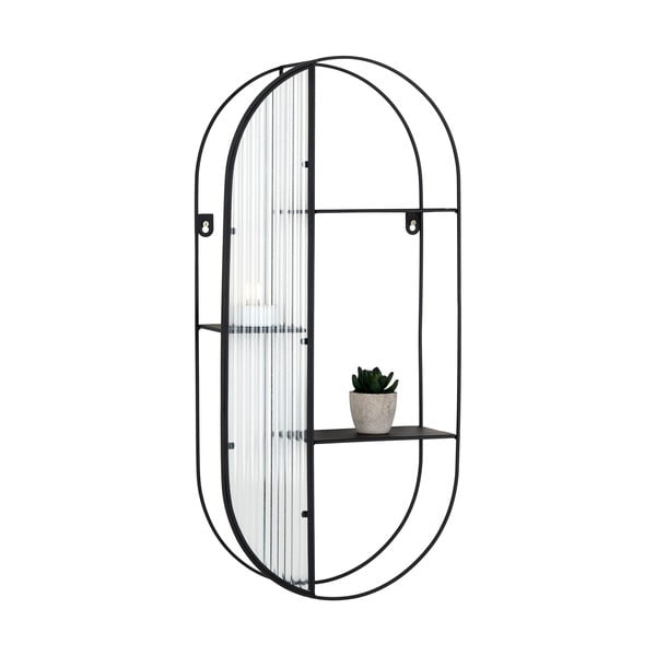 Черен метален стенен рафт на няколко нива 32 cm Newcastle – House Nordic-image-3