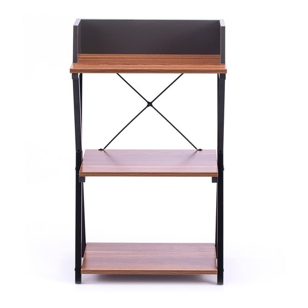 Работна маса с плот от орехово дърво 30x50 cm Hexe - Homede-image-2