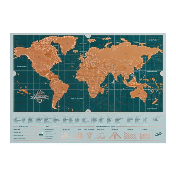 Карта на света за скречове за раници - Luckies of London