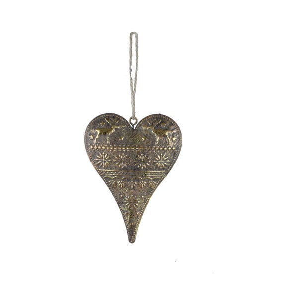 Висяща декорация във формата на сърце в златно сърце, височина 10 cm - Ego Dekor