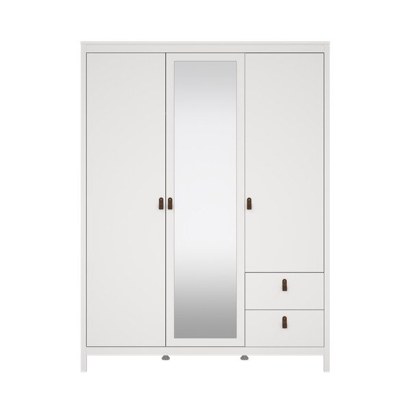 Бял гардероб с огледало 150x199x58 cm Madrid – Tvilum-image-2