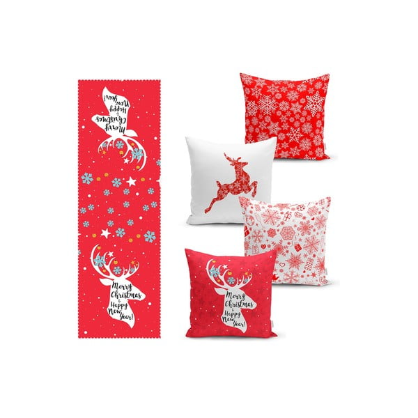 Калъфки за възглавници и тишлайфер в комплект от 5 бр. Snowflakes – Mila Home